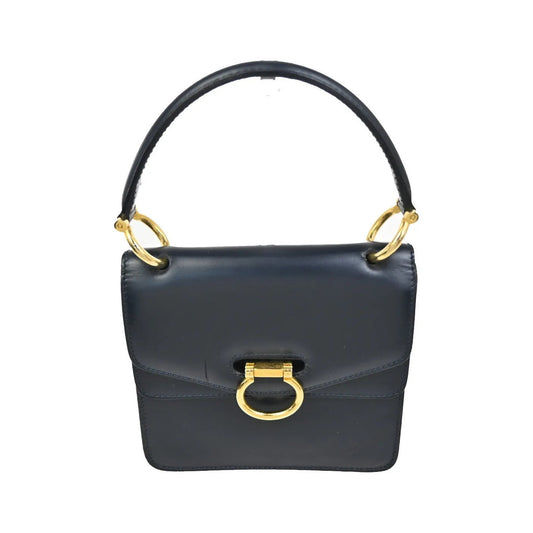 Celine Gancini Leather, Navy, Leather, Handbag