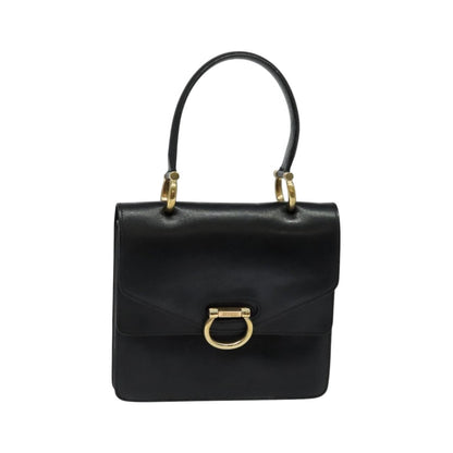 Celine Gancini Leather, Black, Leather, Handbag