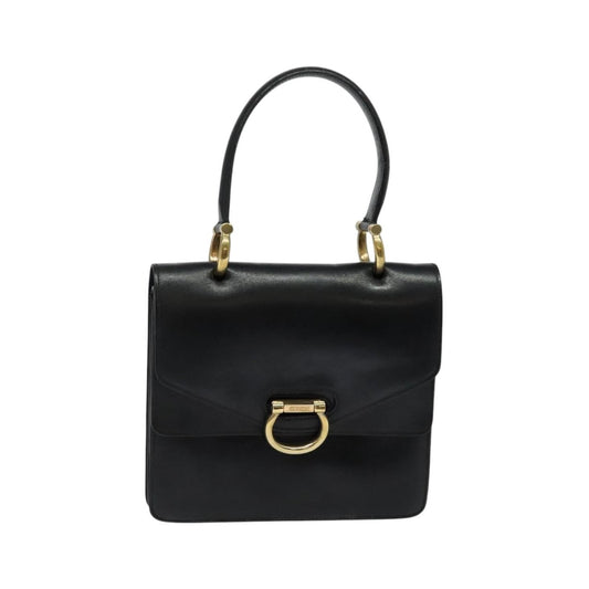 Celine Gancini Leather, Black, Leather, Handbag