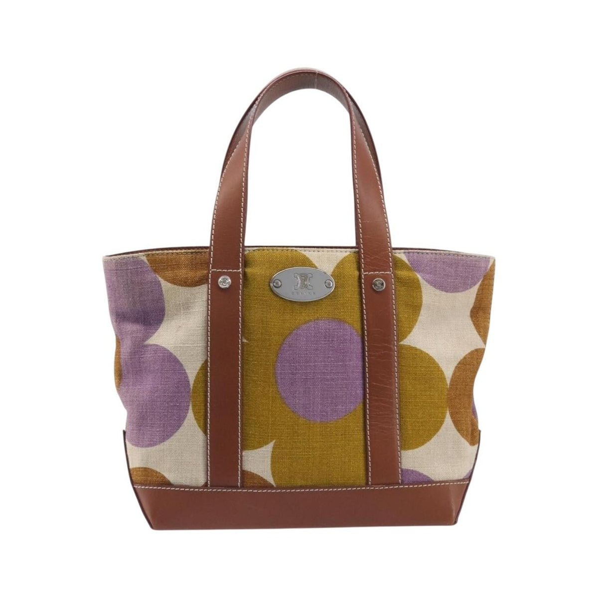 Celine Handbag Canvas, Brown, Canvas, Handbag