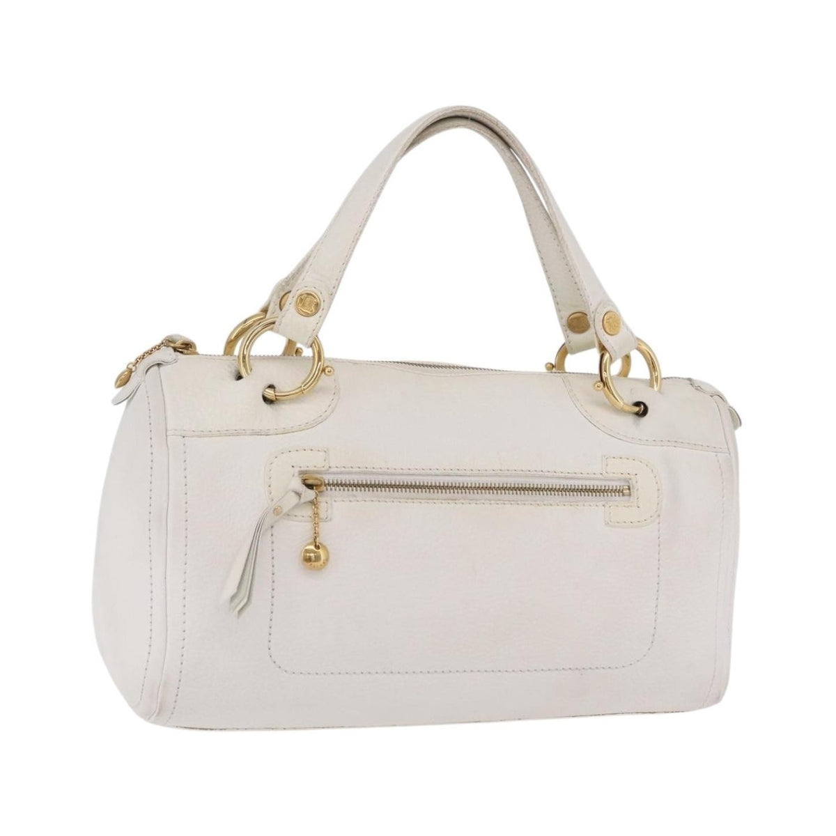 Celine Handbag Leather, White, Leather, Handbag