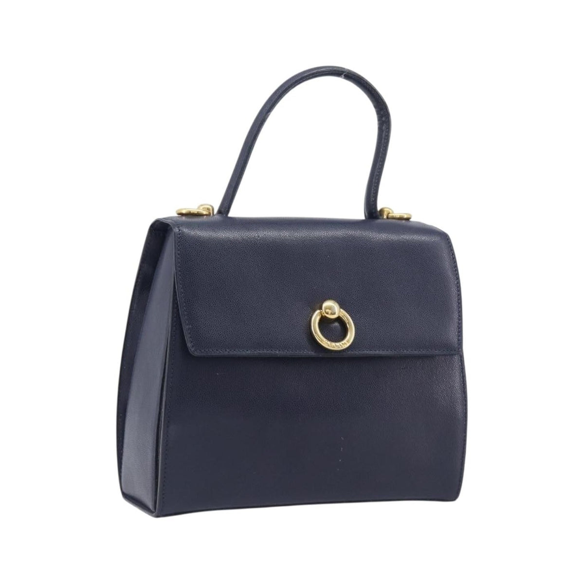 Celine Handbag Leather, Navy, Leather, Handbag