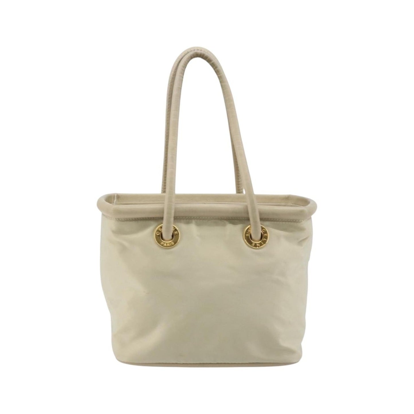 Celine Handbag Nylon, Beige, Nylon, Handbag
