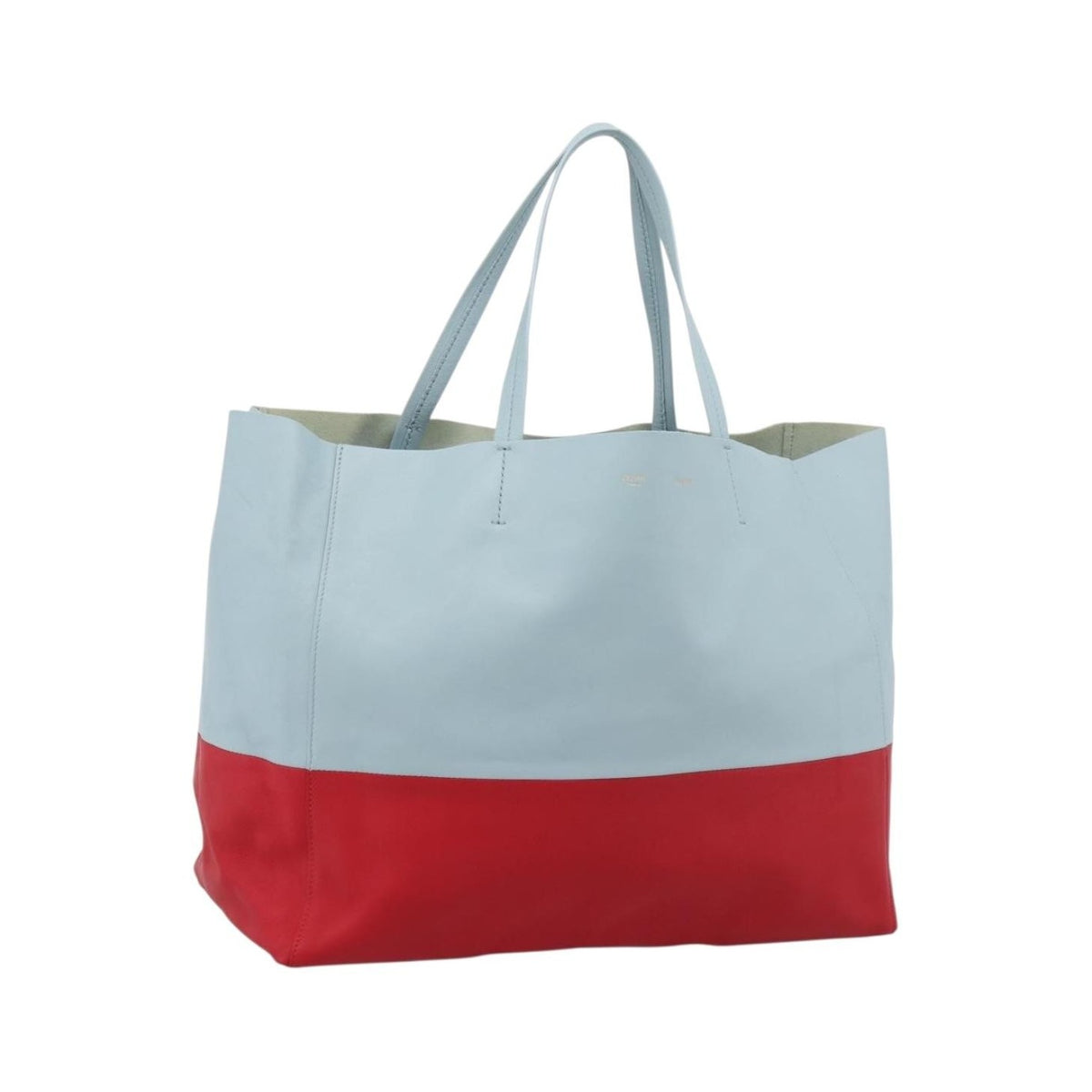 Celine Horizontal Bi-Cabas Leather, Blue, Leather, Tote Bag