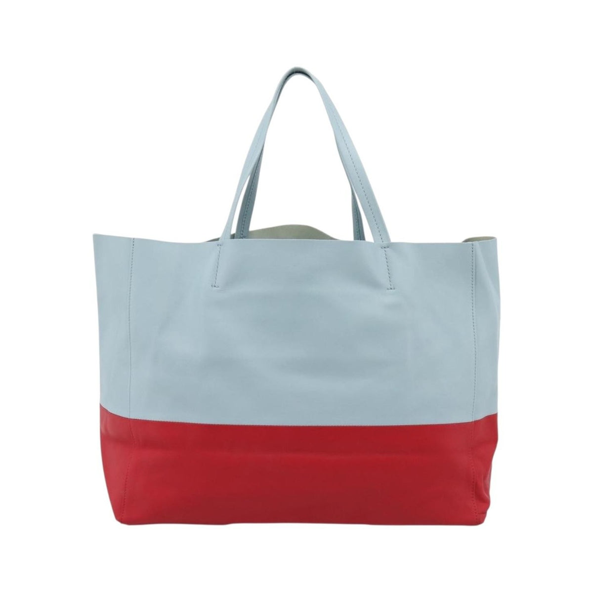 Celine Horizontal Bi-Cabas Leather, Blue, Leather, Tote Bag