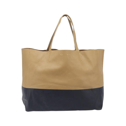 Celine Horizontal Bi-Cabas Leather, Beige, Leather, Tote Bag