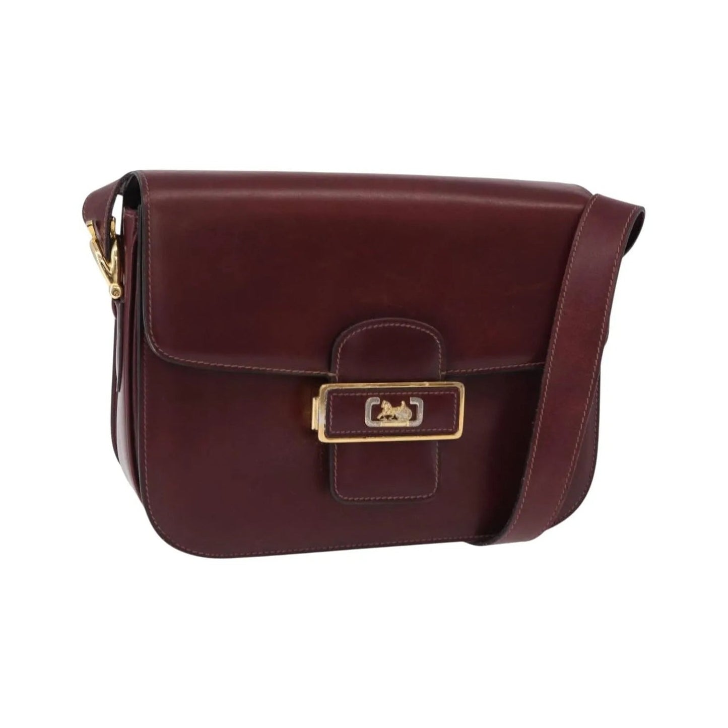 Celine Horse Carriage Leather, Burgundy, Leather, Shoulder Bag