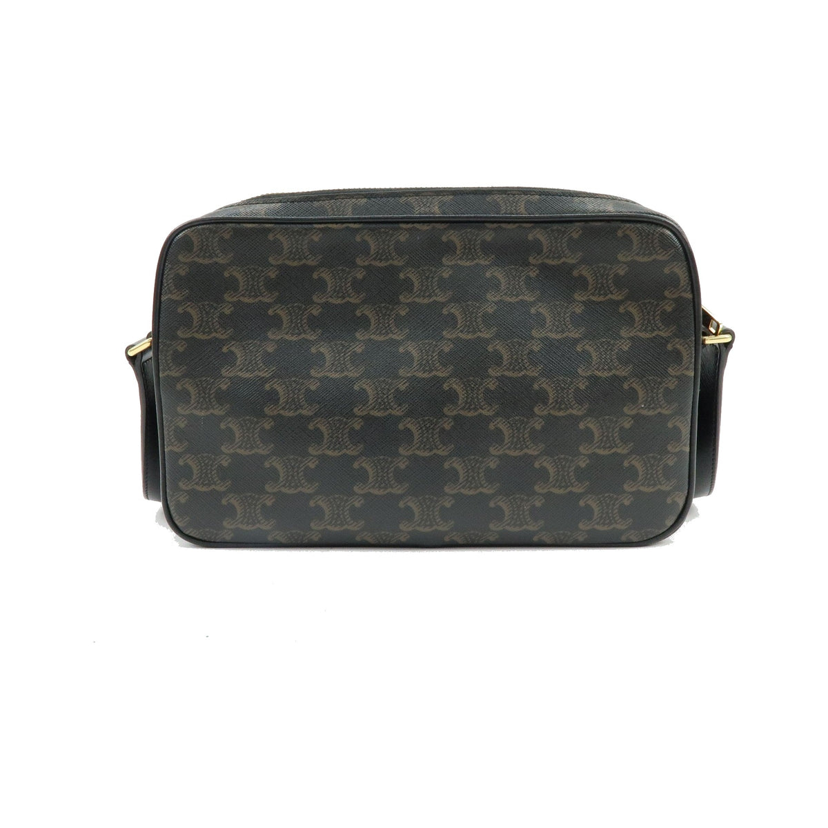 Celine Logo Messenger Triomphe Coated Canvas, Brown, Canvas, Handbag