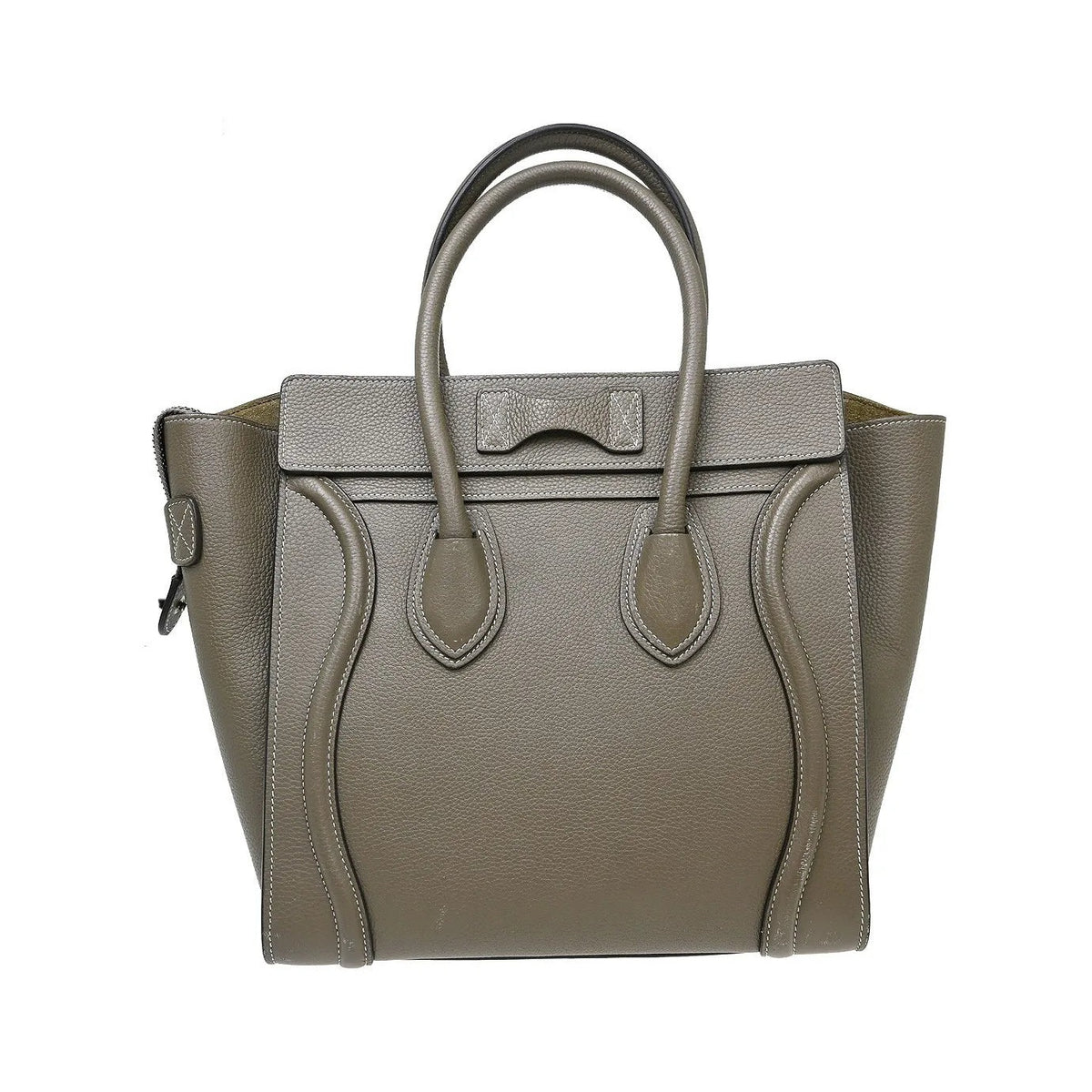 Celine Luggage Grainy Leather, Gray, Leather, Tote Bag