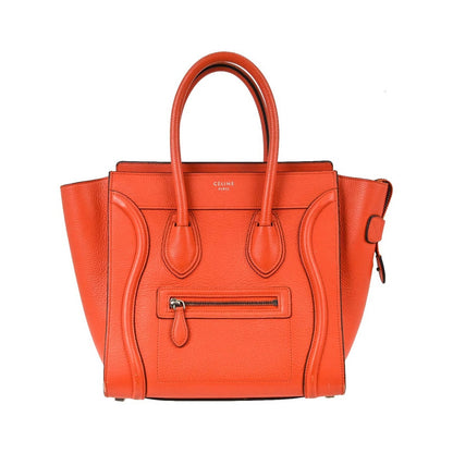 Celine Luggage Grainy Leather, Red, Leather, Handbag