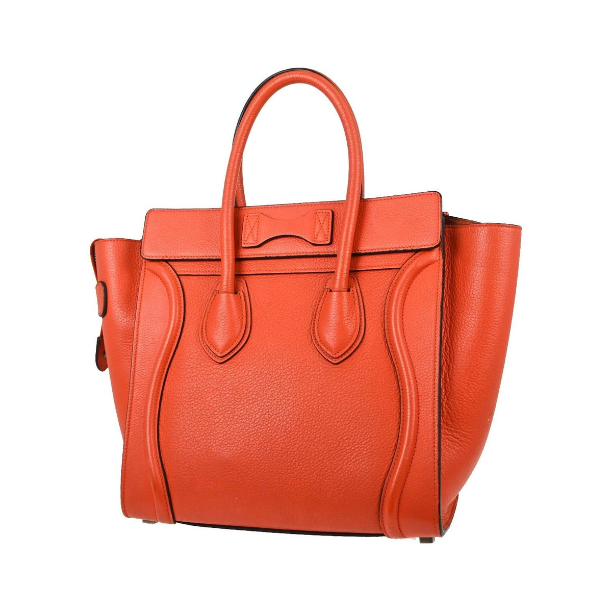 Celine Luggage Grainy Leather, Red, Leather, Handbag