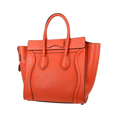 Celine Luggage Grainy Leather, Red, Leather, Handbag