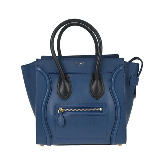 Celine Luggage Smooth Leather, Blue, Leather, Handbag