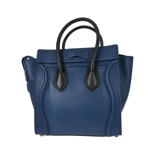 Celine Luggage Smooth Leather, Blue, Leather, Handbag