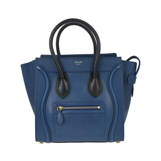Celine Luggage Smooth Leather, Blue, Leather, Handbag