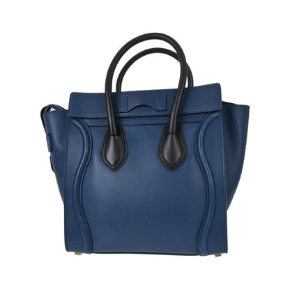 Celine Luggage Smooth Leather, Blue, Leather, Handbag