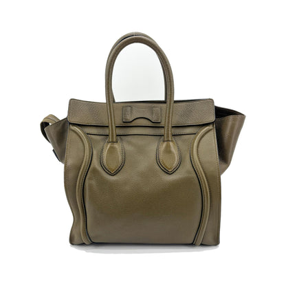 Celine Luggage Smooth Leather, Khaki, Leather, Handbag