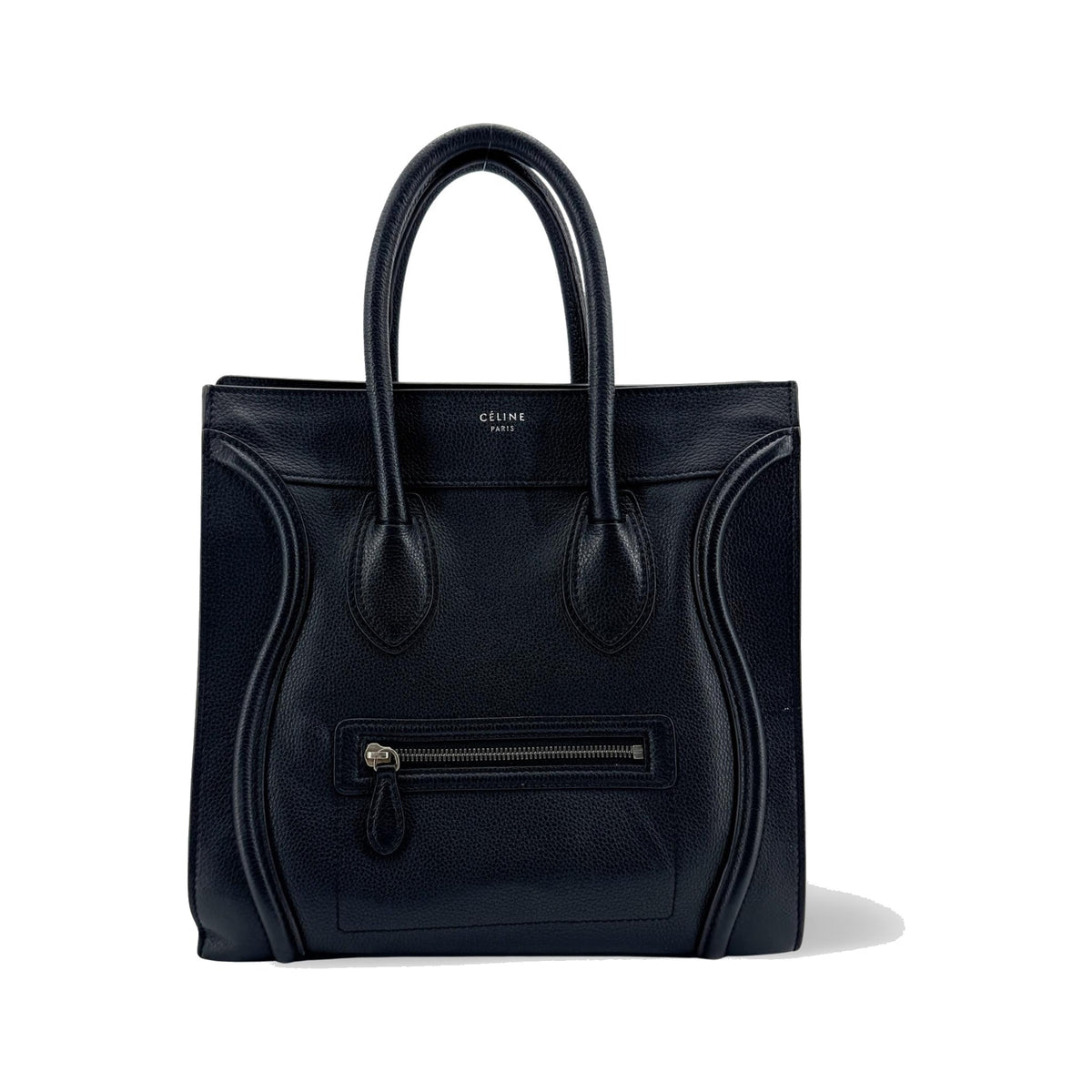 Celine Luggage Smooth Leather, Black, Leather, Handbag
