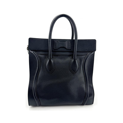 Celine Luggage Smooth Leather, Black, Leather, Handbag