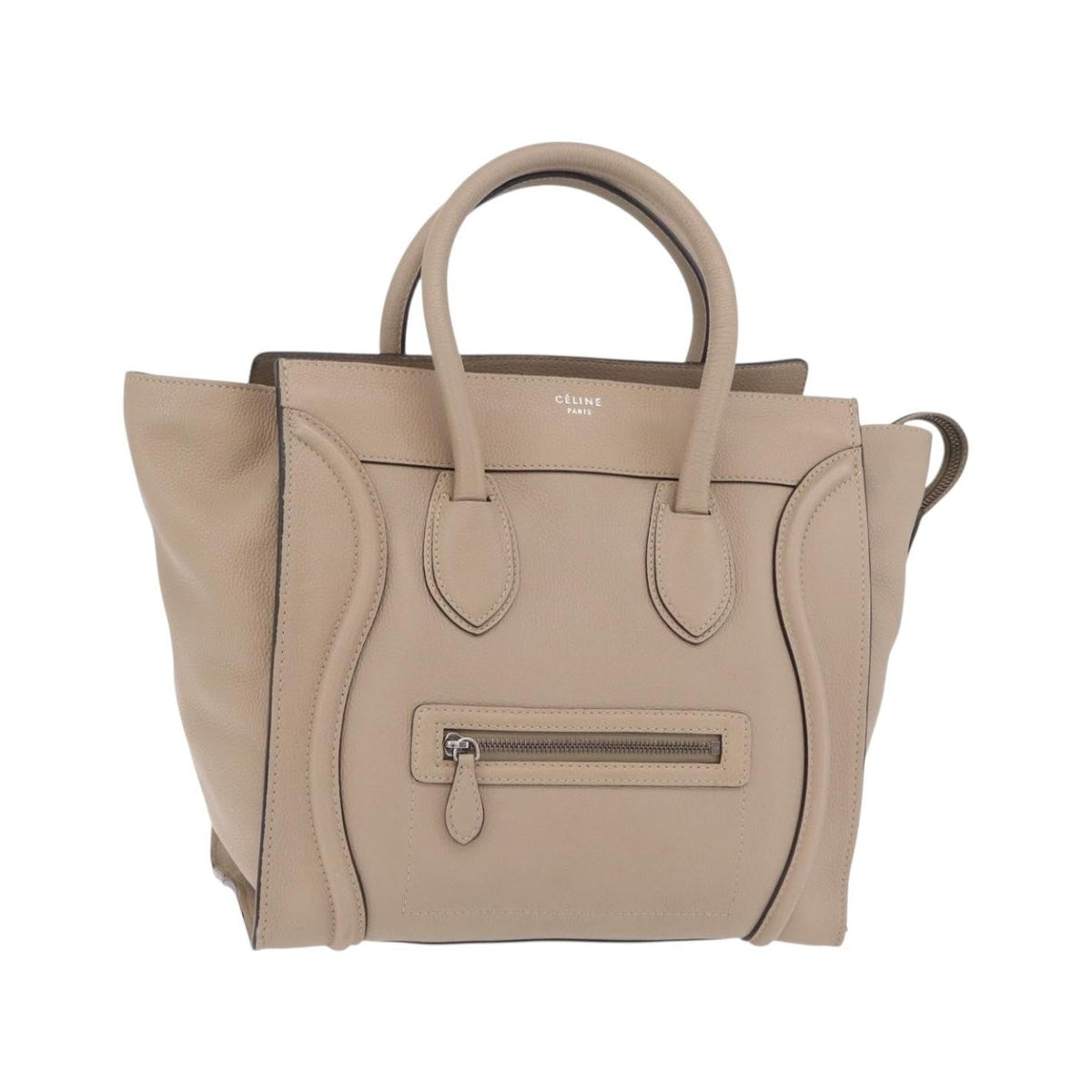 Celine Luggage Smooth Leather, Beige, Leather, Handbag