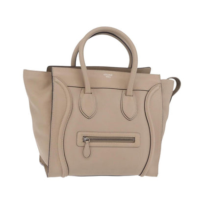 Celine Luggage Smooth Leather, Beige, Leather, Handbag