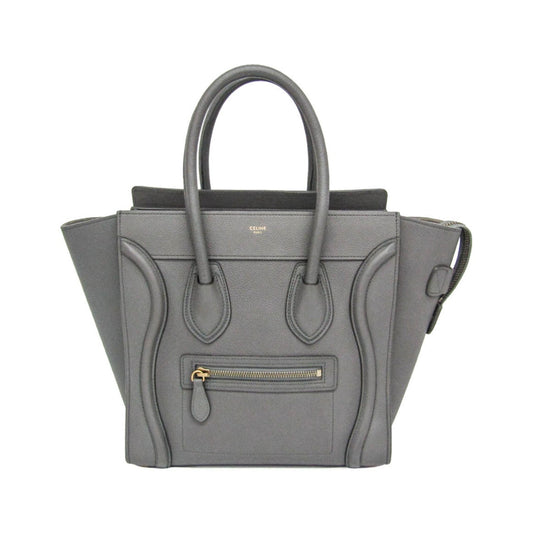 Celine Luggage Smooth Leather, Gray, Leather, Handbag