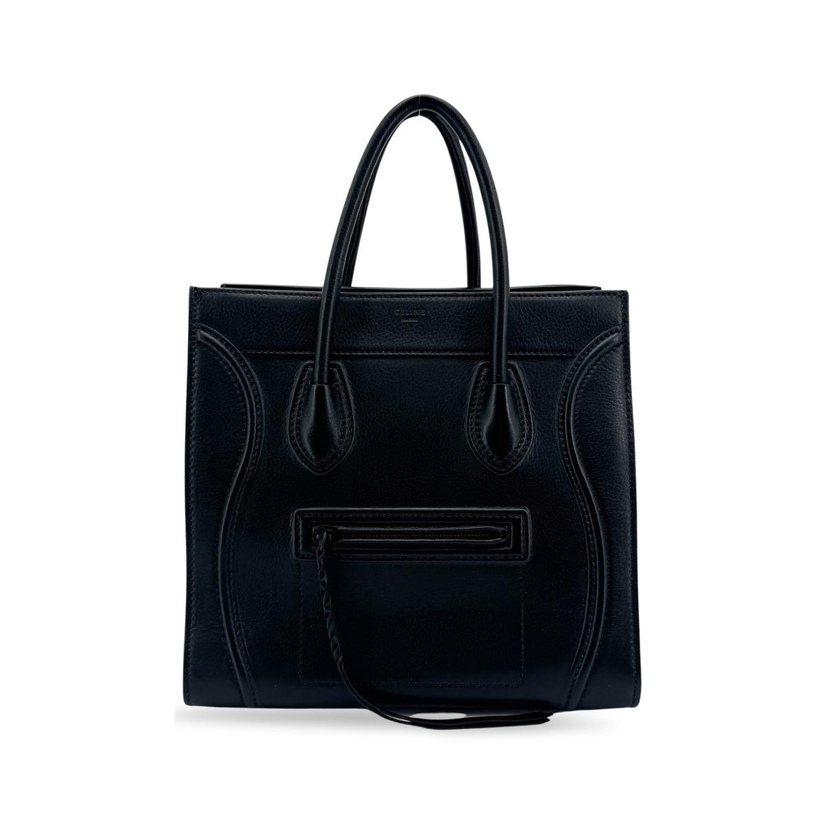 Celine Luggage Smooth Leather, Black, Leather, Handbag