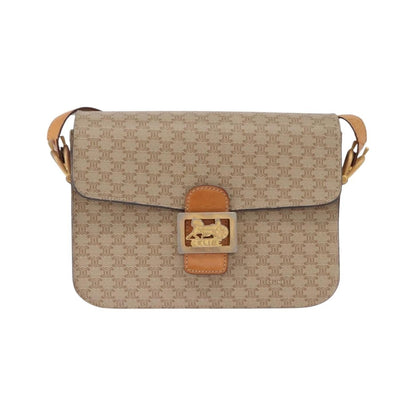 Celine Macadam Canvas, Beige, Canvas, Shoulder Bag