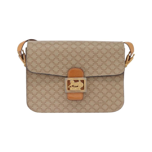 Celine Macadam Canvas, Beige, Canvas, Shoulder Bag
