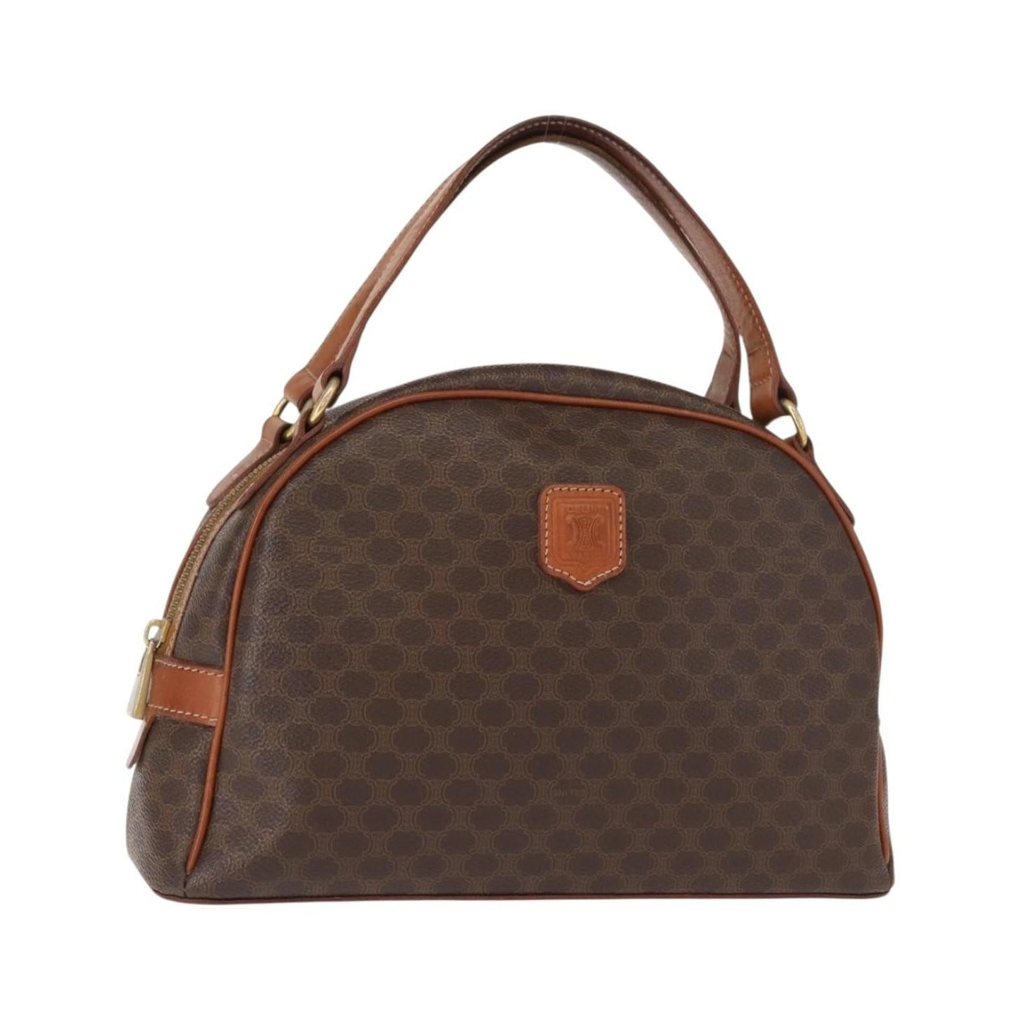 Celine Macadam Canvas, Brown, Canvas, Handbag
