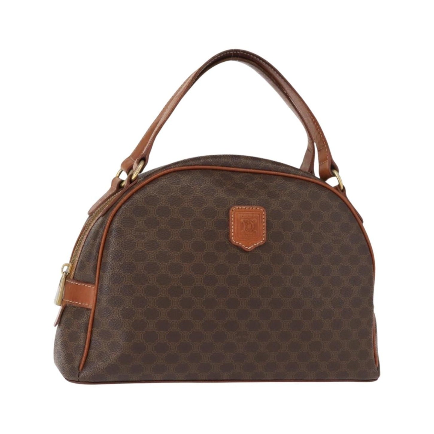 Celine Macadam Canvas, Brown, Canvas, Handbag