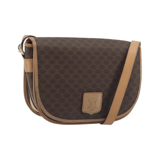Celine Macadam Canvas, Brown, Canvas, Shoulder Bag