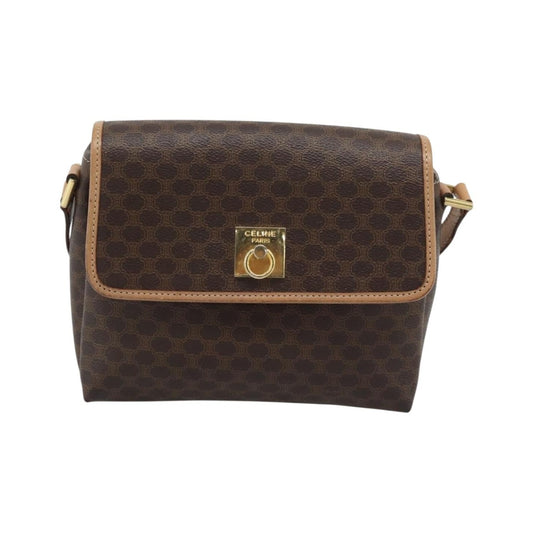 Celine Macadam Canvas, Brown, Canvas, Shoulder Bag