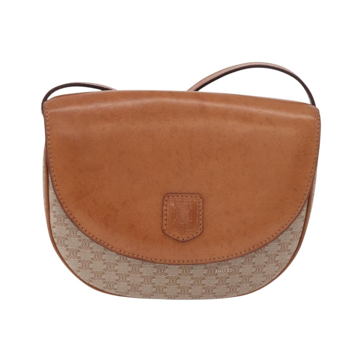 Celine Macadam Canvas, Beige, Canvas, Shoulder Bag