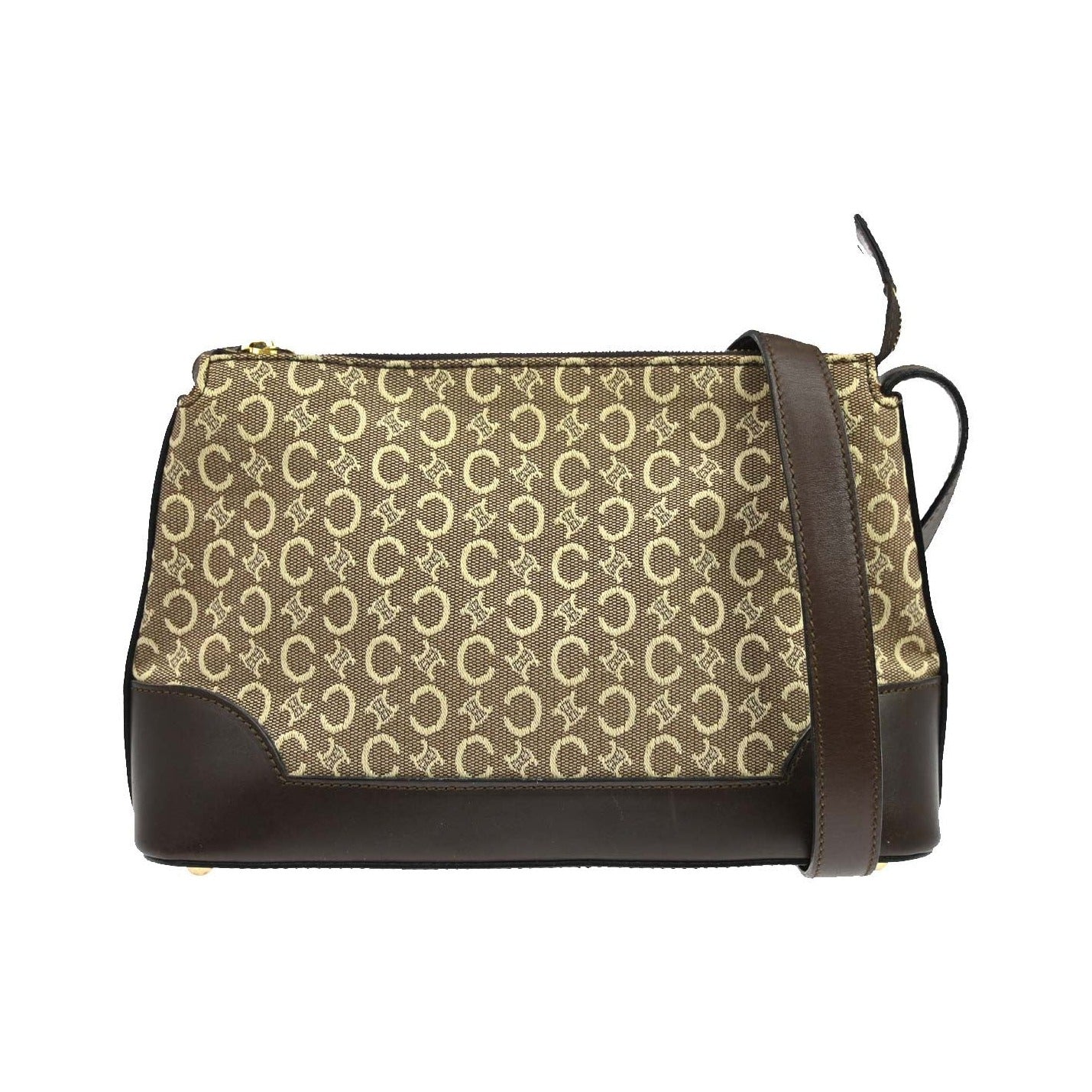 Celine Macadam Canvas, Brown, Canvas, Shoulder Bag
