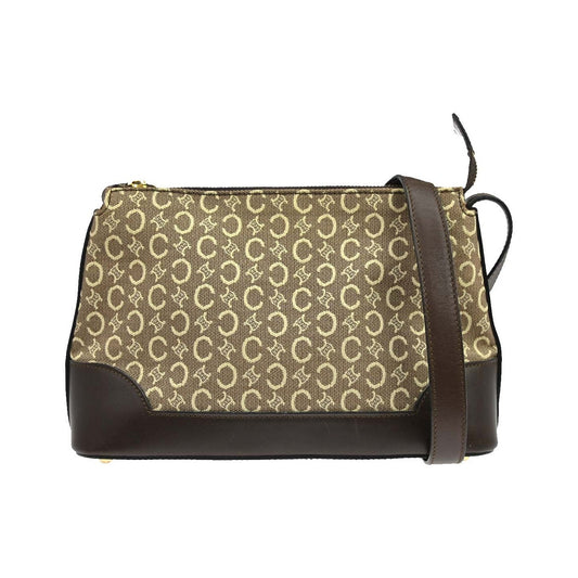 Celine Macadam Canvas, Brown, Canvas, Shoulder Bag