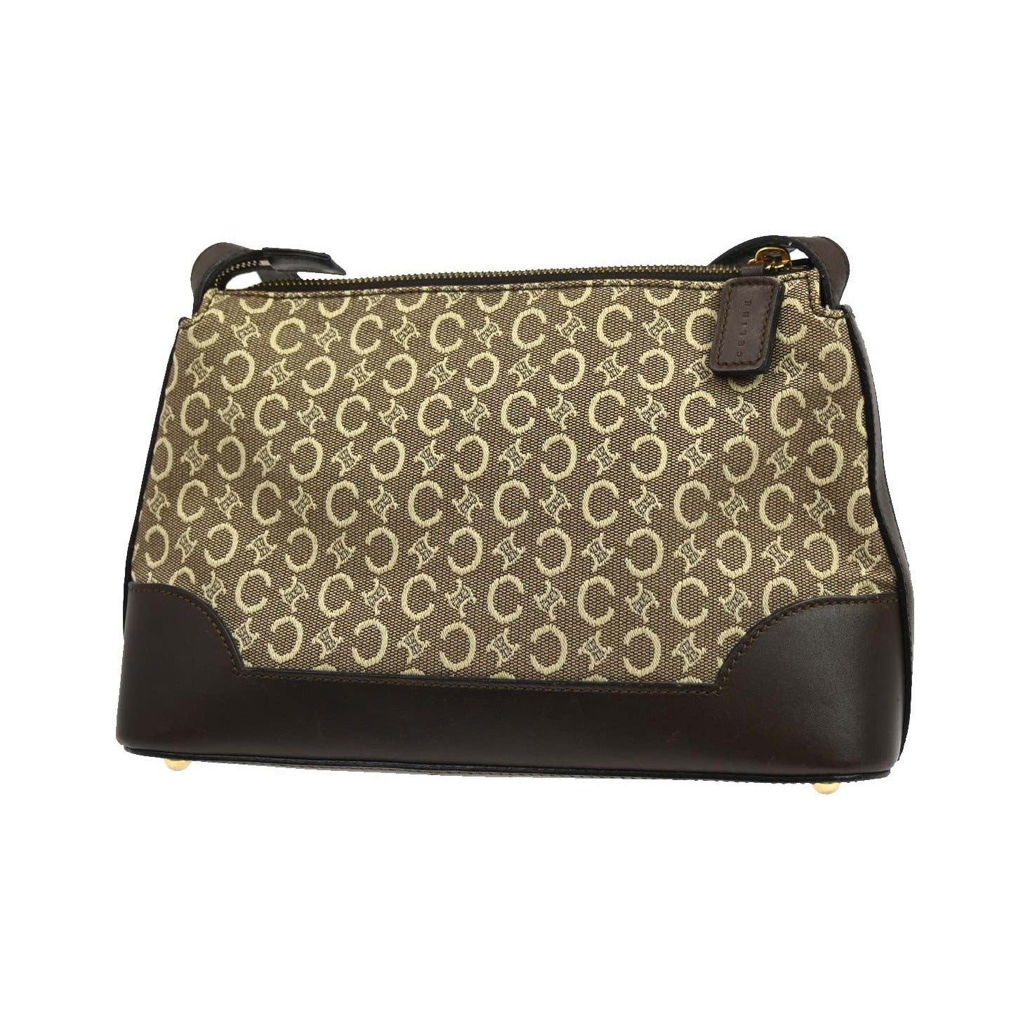 Celine Macadam Canvas, Brown, Canvas, Shoulder Bag