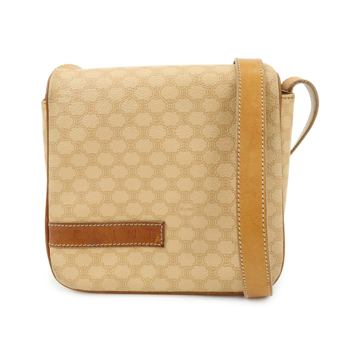 Celine Macadam Canvas and Leather, Beige, PVC, Tote Bag