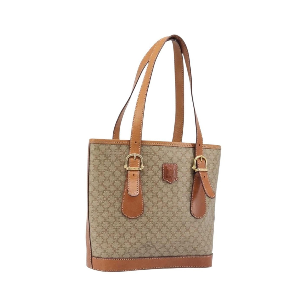 Celine Macadam Canvas and Leather, Beige, Canvas, Tote Bag