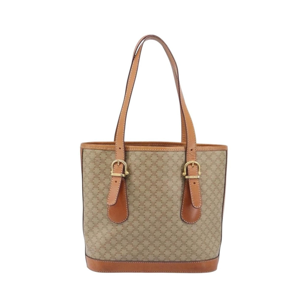 Celine Macadam Canvas and Leather, Beige, Canvas, Tote Bag