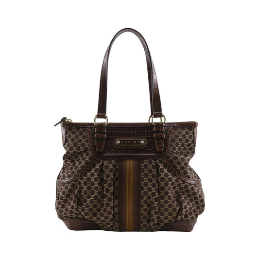 Celine Macadam Macadam with leather, Brown, Leather, Tote Bag