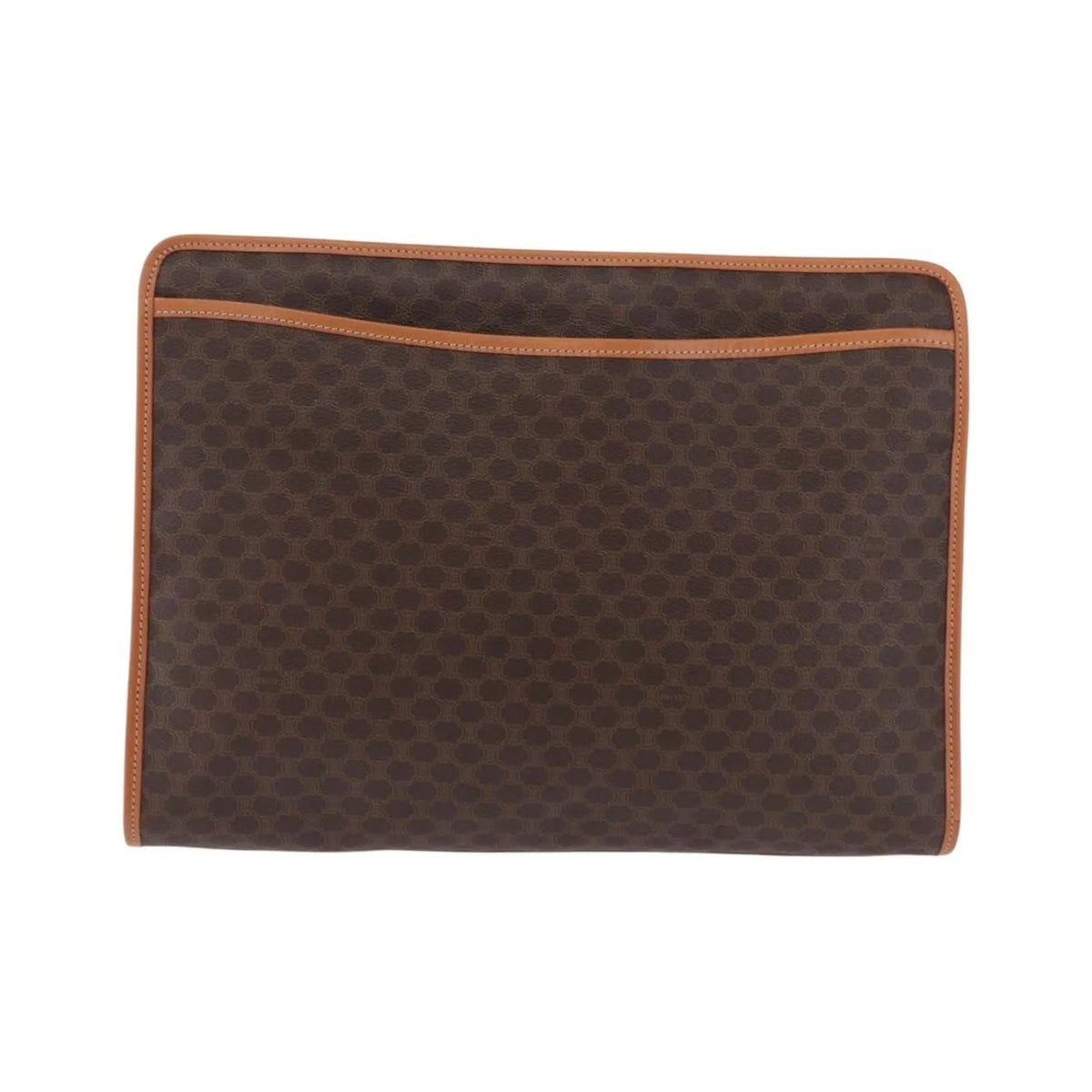 Celine Macadam Pochette Canvas and Leather, Brown, PVC, Clutch