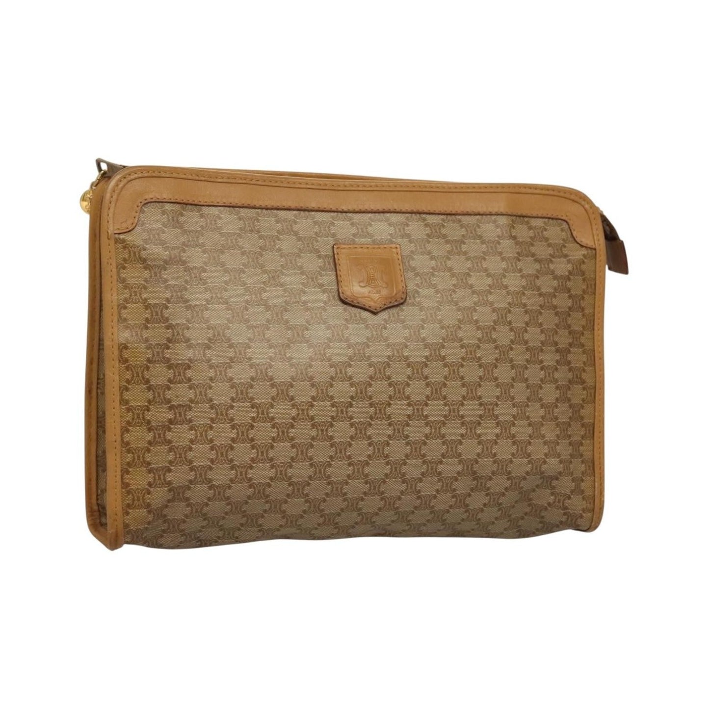 Celine Macadam Pochette Clutch, Beige, PVC, Clutch