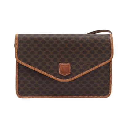 Celine Macadam Shoulder Canvas, Brown, Canvas, Crossbody Bag