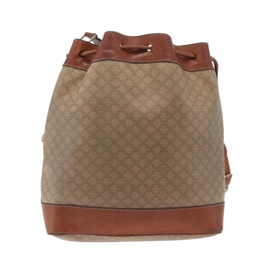 Celine Macadam Shoulder Canvas, Beige, Canvas, Crossbody Bag