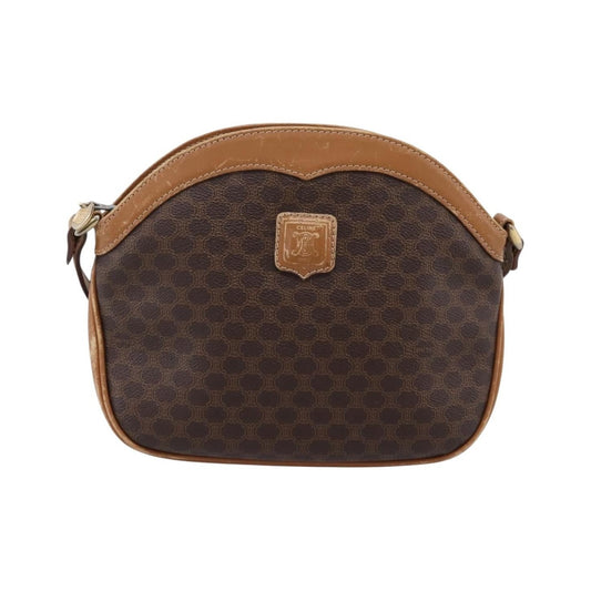 Celine Macadam Shoulder Canvas, Brown, Canvas, Crossbody Bag