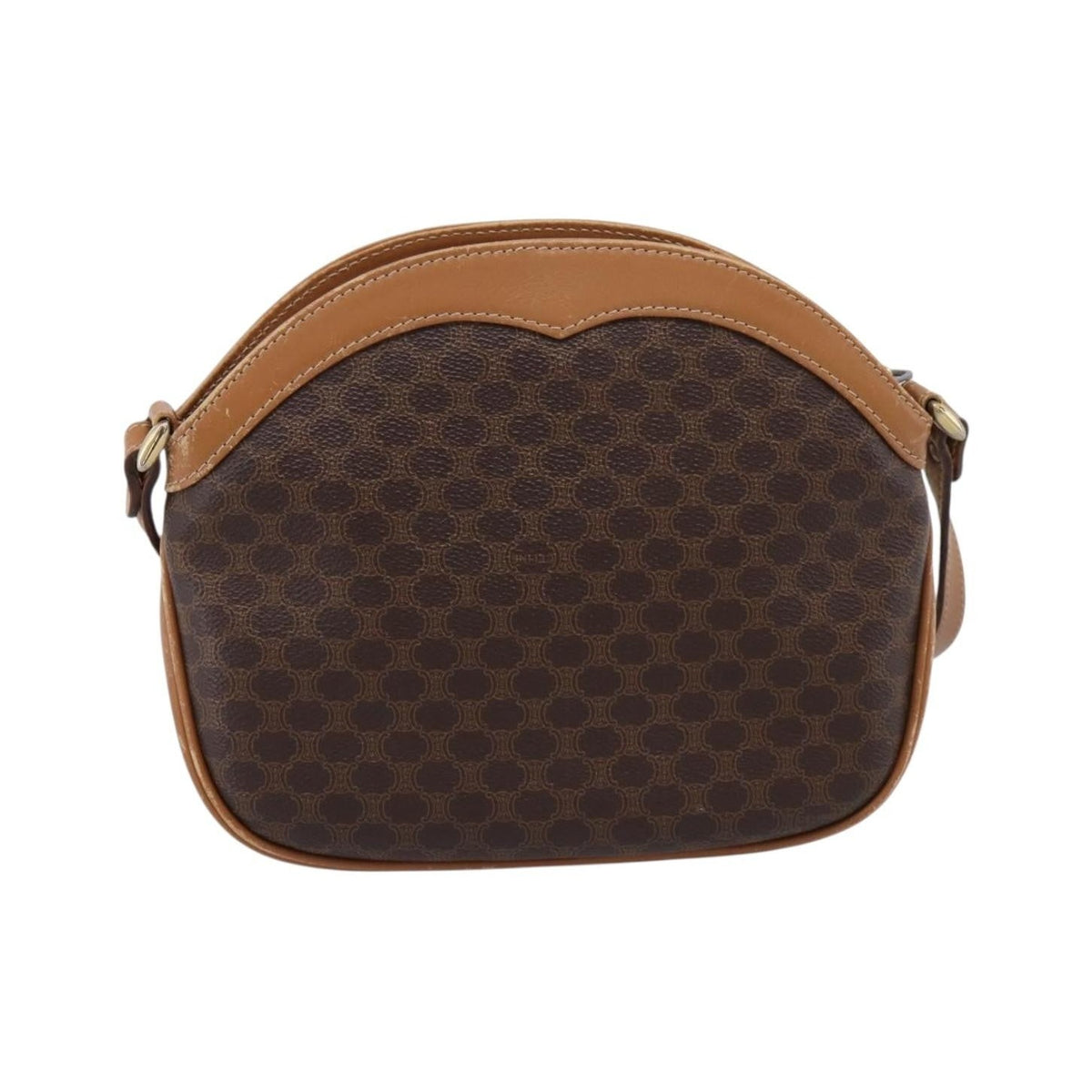 Celine Macadam Shoulder Canvas, Brown, Canvas, Crossbody Bag