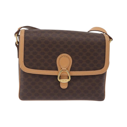 Celine Macadam Shoulder Canvas, Brown, Canvas, Crossbody Bag