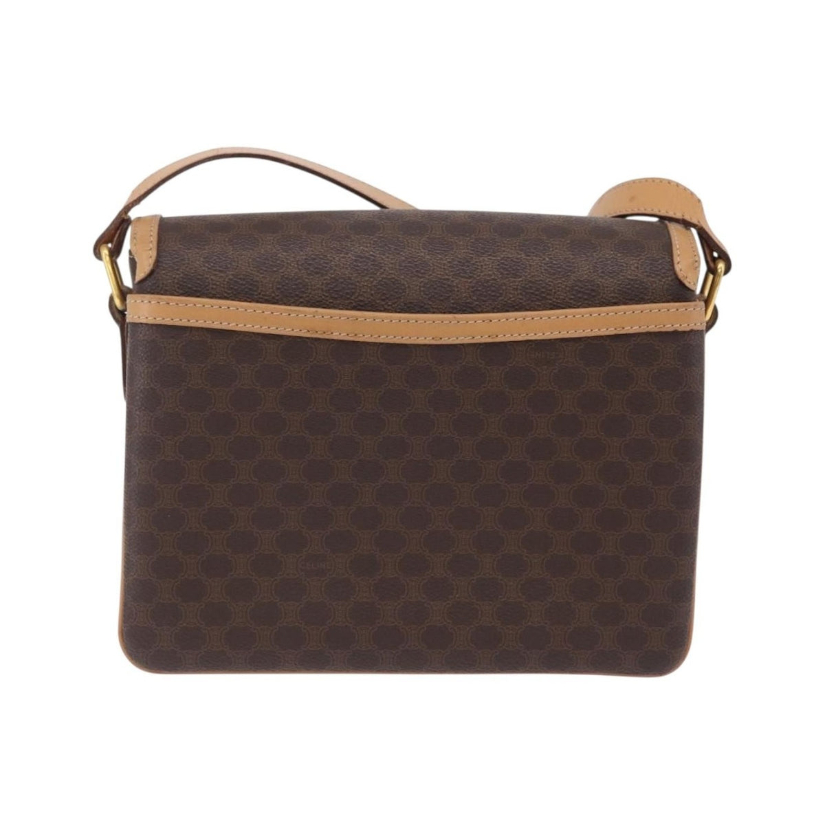 Celine Macadam Shoulder Canvas, Brown, Canvas, Crossbody Bag