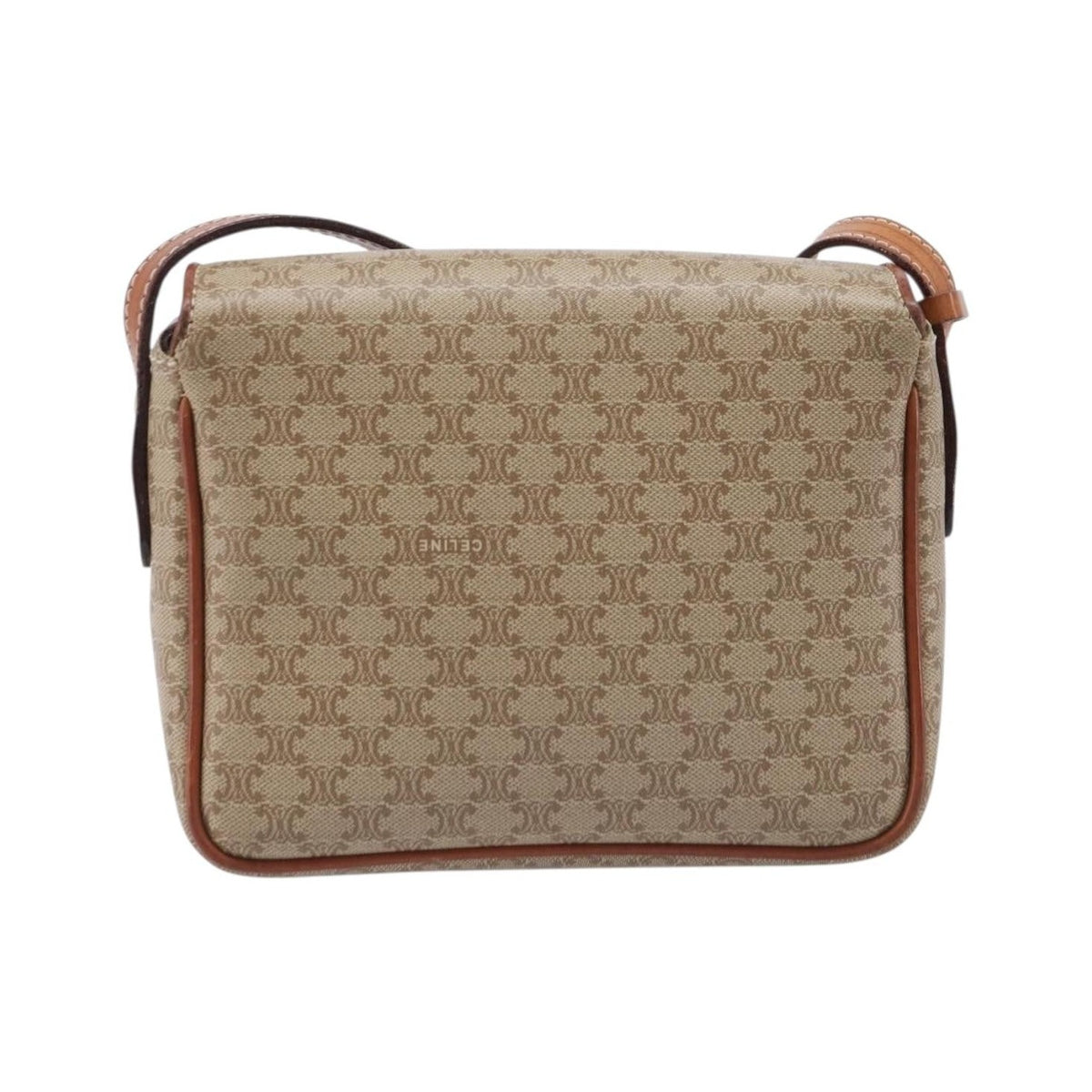 Celine Macadam Shoulder Canvas, Beige, Canvas, Crossbody Bag